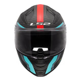LS2 FF811 Vector II Carbon Grid Helmet - Red / Cyan