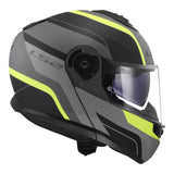 LS2 FF908 Strobe II Monza Flip Front Helmets - Matte Black / Hi-Vis Yellow 06