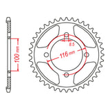 Sprocket Kit Kawasaki KLX140 Big Wheel - 428H 13/57