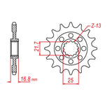 MTX 1373 (2) Steel Front Sprocket #520