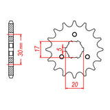 MTX 1324 Steel Front Sprocket #520