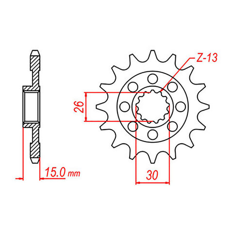 MTX 404 Steel Front Sprocket #525