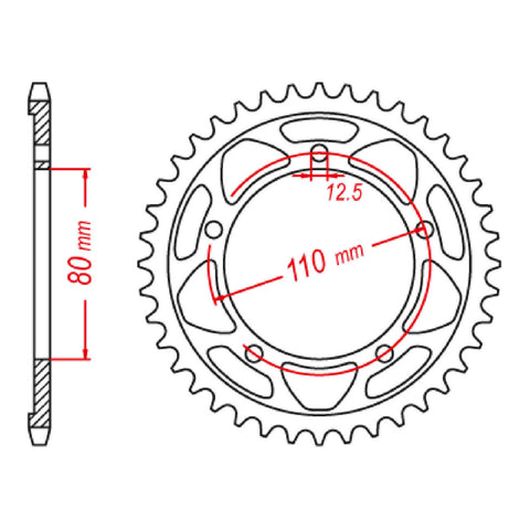 MTX 2012 Steel Rear Sprocket #520