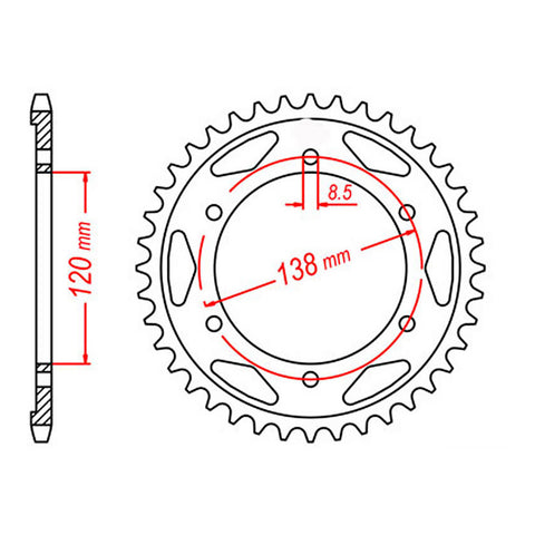 MTX 312 Steel Rear Sprocket #525