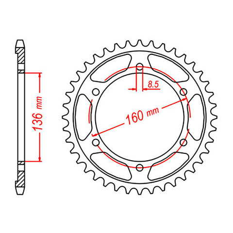 MTX 005 Steel Rear Sprocket #520