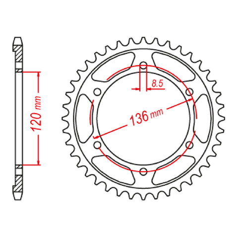MTX 3C5 Steel Rear Sprocket #428
