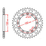 MTX 245/2 Steel Rear Sprocket #520