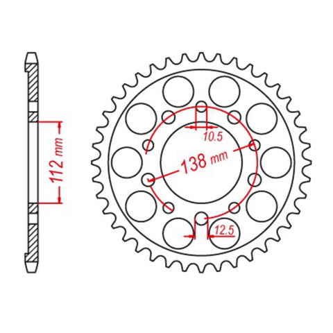 MTX 1303 Zero Alloy Rear Sprocket #520 - Black (41T)
