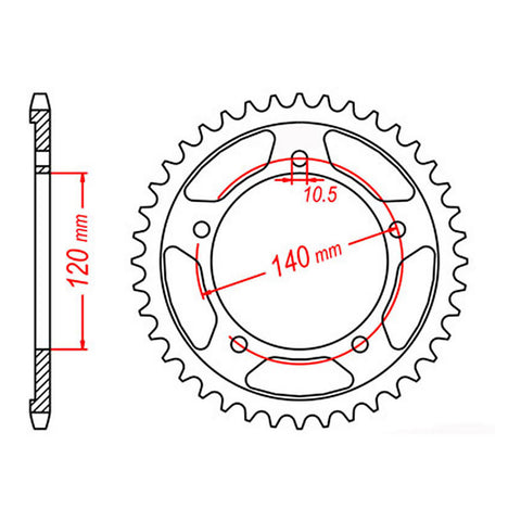 MTX 1800 Steel Rear Sprocket #530