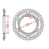 MTX 899 Steel Rear Sprocket #525