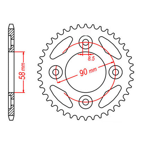 MTX 212 Steel Rear Sprocket #420