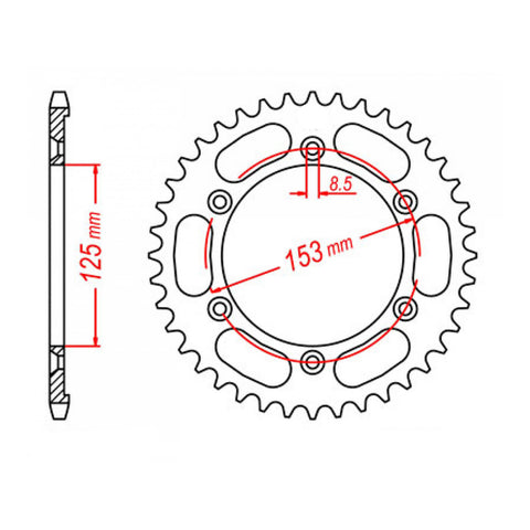 MTX 1258 Steel Rear Sprocket #428