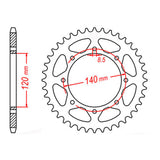 MTX 487 Steel Rear Sprocket #520