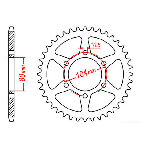 MTX 501 Steel Rear Sprocket #630