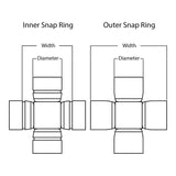 Whites ATV/UTV Joint Assembly WPUJ08 22mm/55mm ext. snap ring